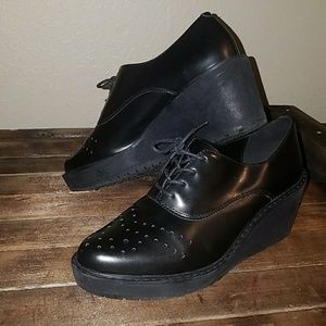 Clarks black platforms